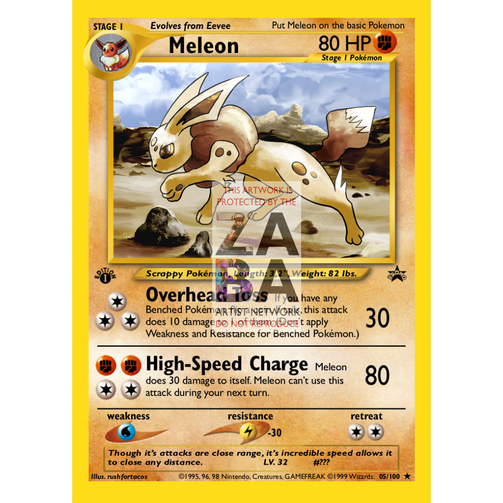 Meleon (Eeveelution) Custom Pokemon Card - ZabaTV