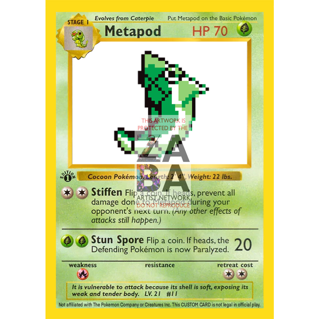 Metapod Game Sprite Custom Pokemon Card - ZabaTV