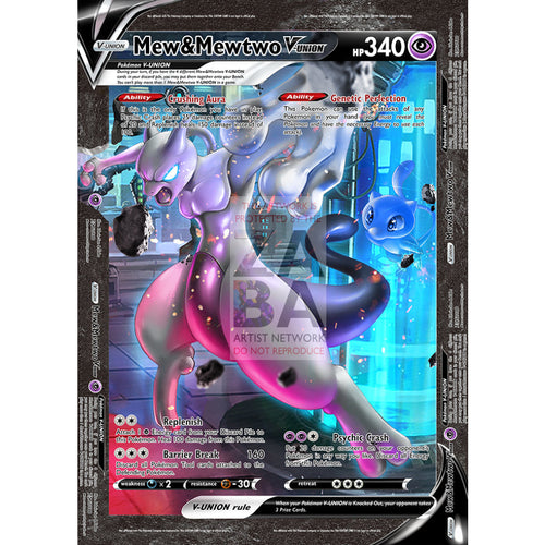 Mew & Mewtwo V - Union (All 4 Parts Or Together) Custom Pokemon Card V - Union / Silver Foil
