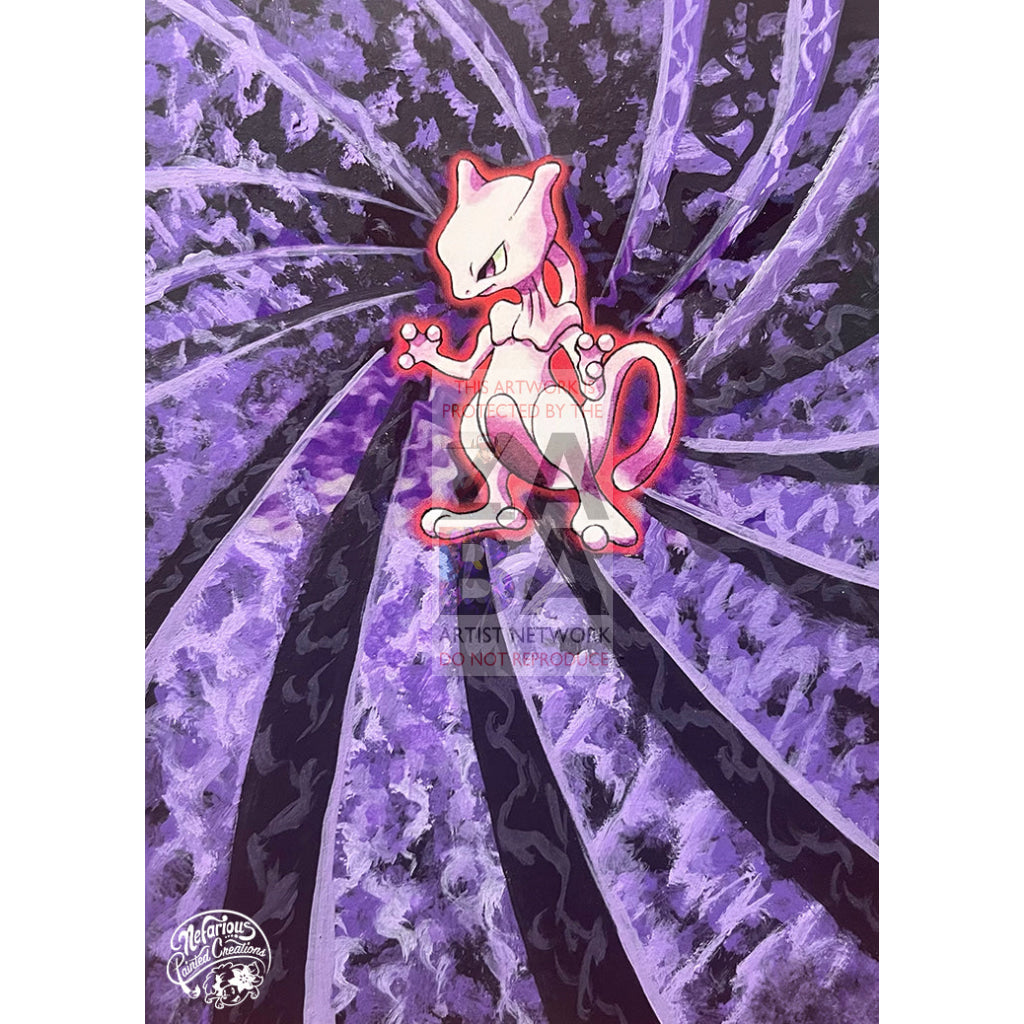 Mewtwo 10/130 Base Set 2 Extended Art Custom Pokemon Card