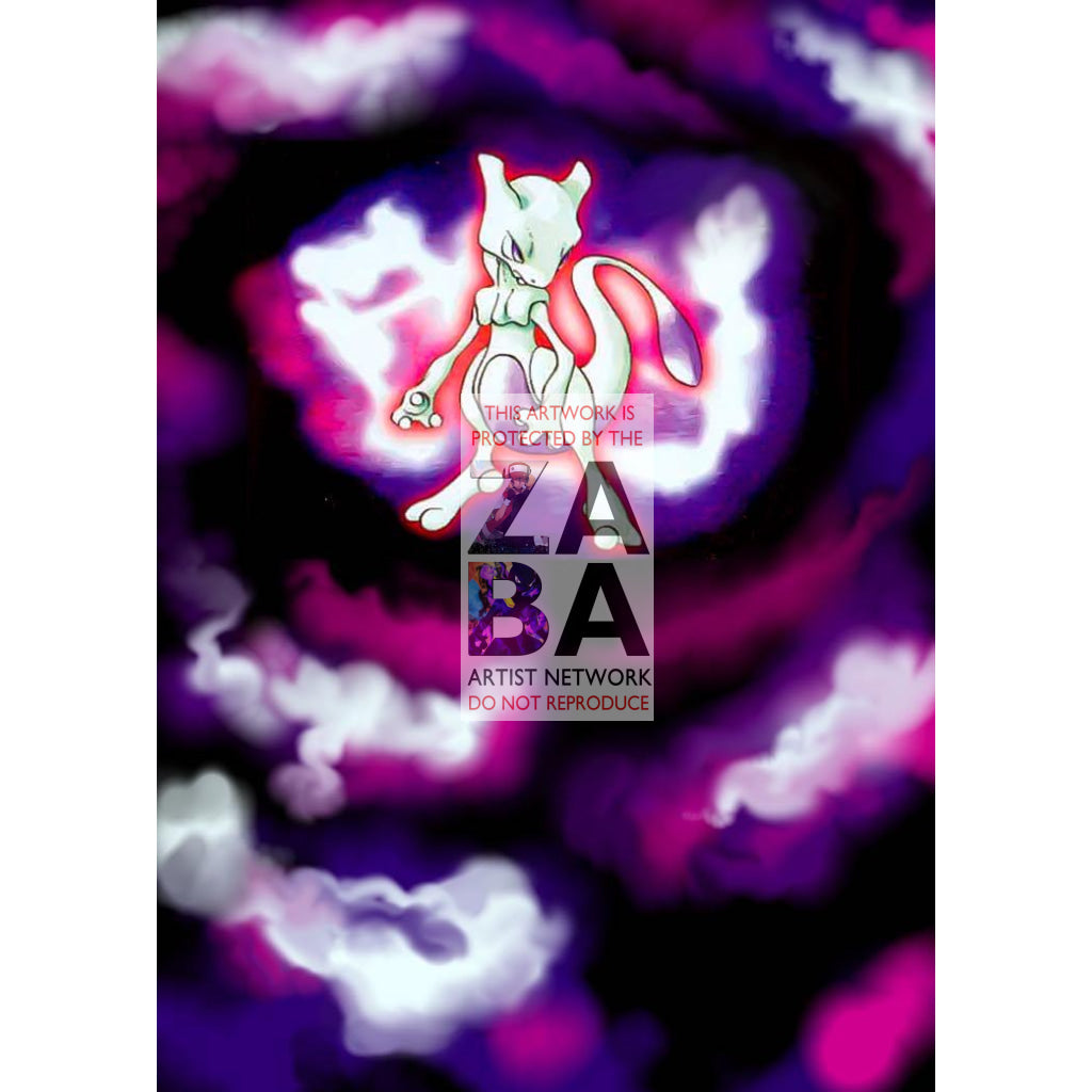 Mewtwo Black Star Promo 3 Extended Art Custom Pokemon Card - ZabaTV