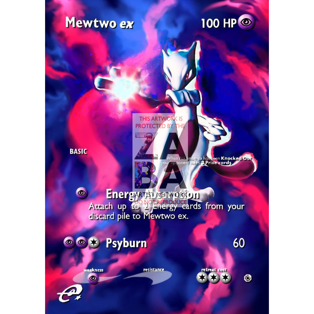 Mewtwo ex 101/109 Ruby & Sapphire Extended Art Custom Pokemon Card - ZabaTV