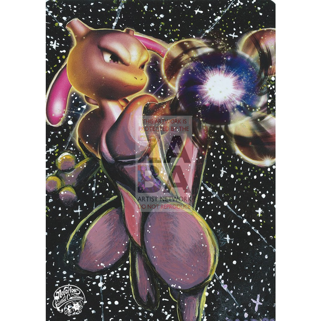 Mewtwo Ex Bw45 Promo Extended Art Custom Pokemon Card Silver Holo