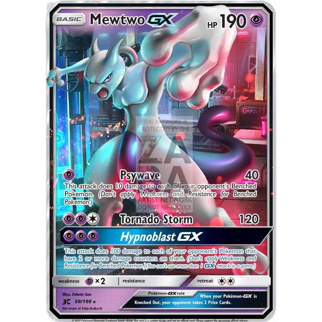 Mewtwo GX Custom Pokemon Card - ZabaTV