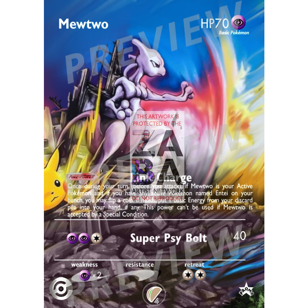 Mewtwo Japanese Happy Adventure Rally 2002 Promo 46 Extended Art Custom Pokemon Card - ZabaTV