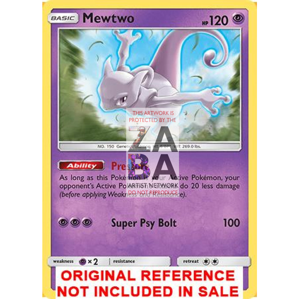 Mewtwo SM77 Sun & Moon Promo Extended Art Custom Pokemon Card - ZabaTV