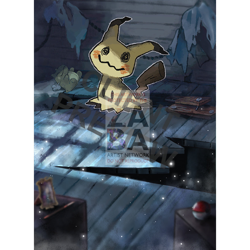 Mimikyu 58/145 Guardians Rising Extended Art Custom Pokemon Card Silver Holographic Textless