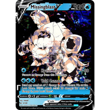 Missingblast V (Missingno + Blastoise) Custom Pokemon Card Glitched / Silver Foil