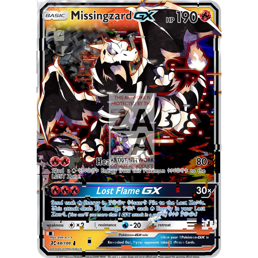 MISSINGZARD GX (Missingno + Charizard) Custom Pokemon Card - ZabaTV