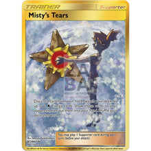 Mistys Tears V2 Full Art Gold Custom Pokemon Card Silver Foil / With Text