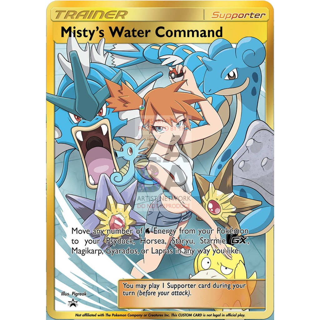 Misty's Water Command Full Art Custom Pokemon Card - ZabaTV