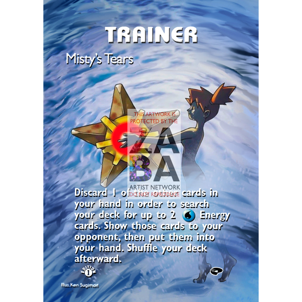 Misty's Tears Extended Art Custom Pokemon Card - ZabaTV