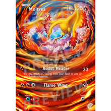 Moltres 38/214 Lost Thunder Extended Art Custom Pokemon Card With Text Silver Foil