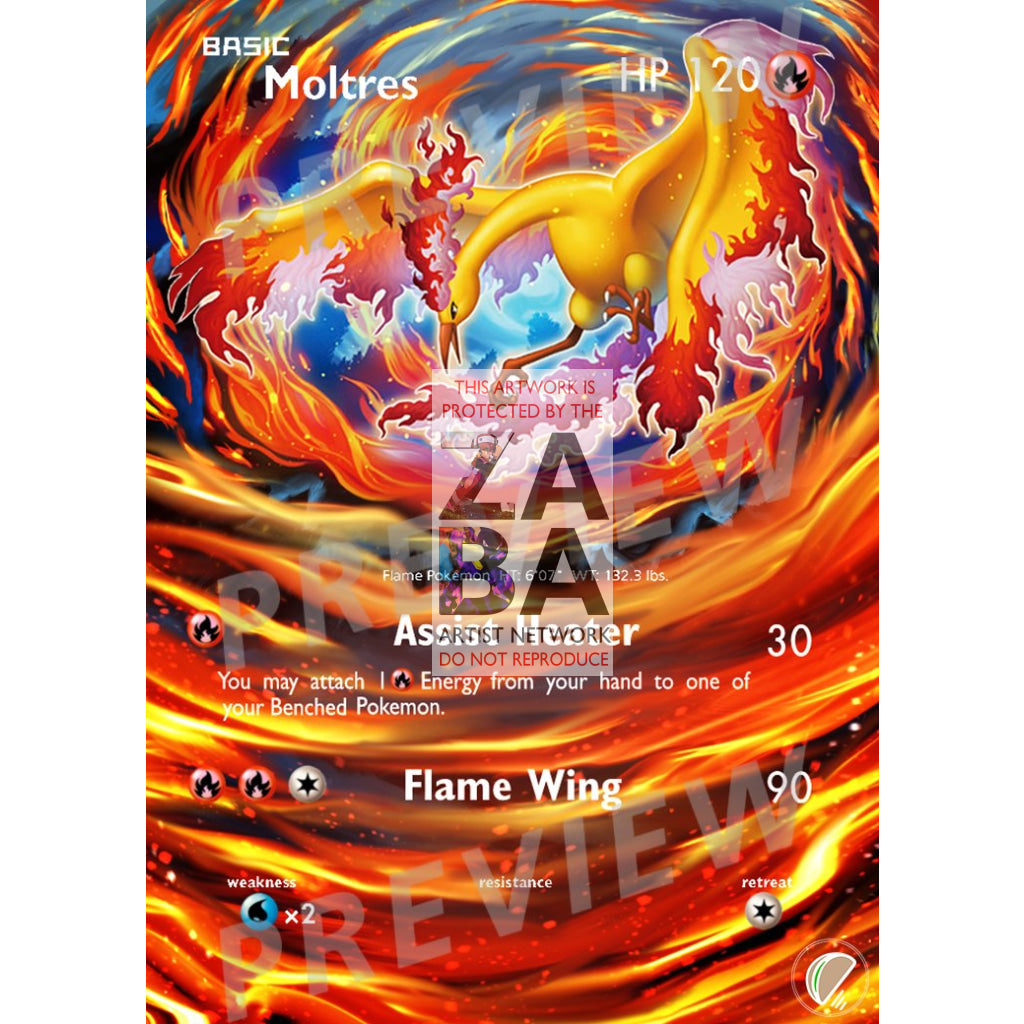 Moltres 38/214 Lost Thunder Extended Art Custom Pokemon Card - ZabaTV