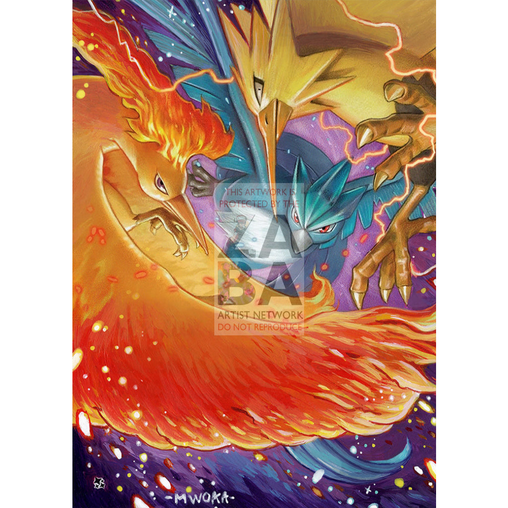 Moltres & Zapdos & Articuno 44/68 Hidden Fates Extended Art Custom Pokemon Card - ZabaTV