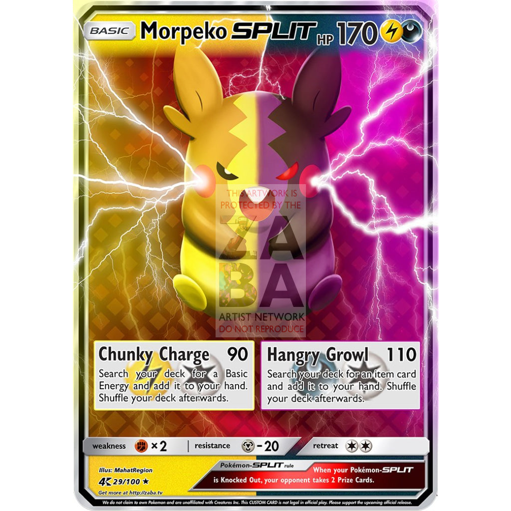 Morpeko SPLIT Custom Pokemon Card - ZabaTV