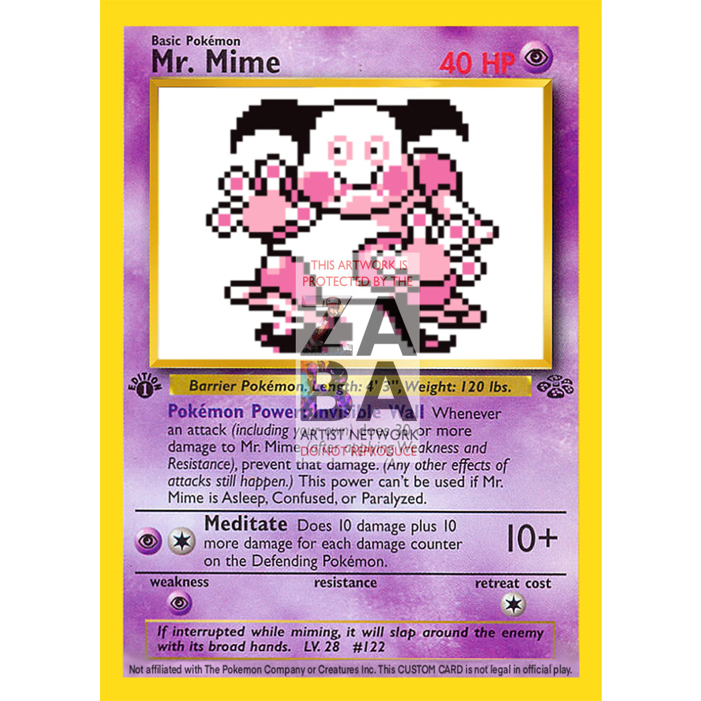 Mr. Mime Game Sprite Custom Pokemon Card - ZabaTV