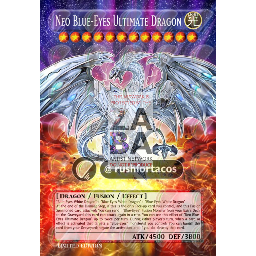 Neo Blue-Eyes Ultimate Dragon Full Art ORICA - Custom Yu-Gi-Oh! Card - ZabaTV