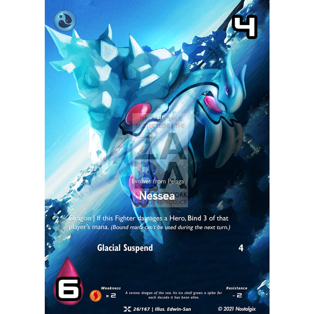 Nessea 26/167 Base Set Extended Art Custom Nostalgix Card With Text / Star Holographic