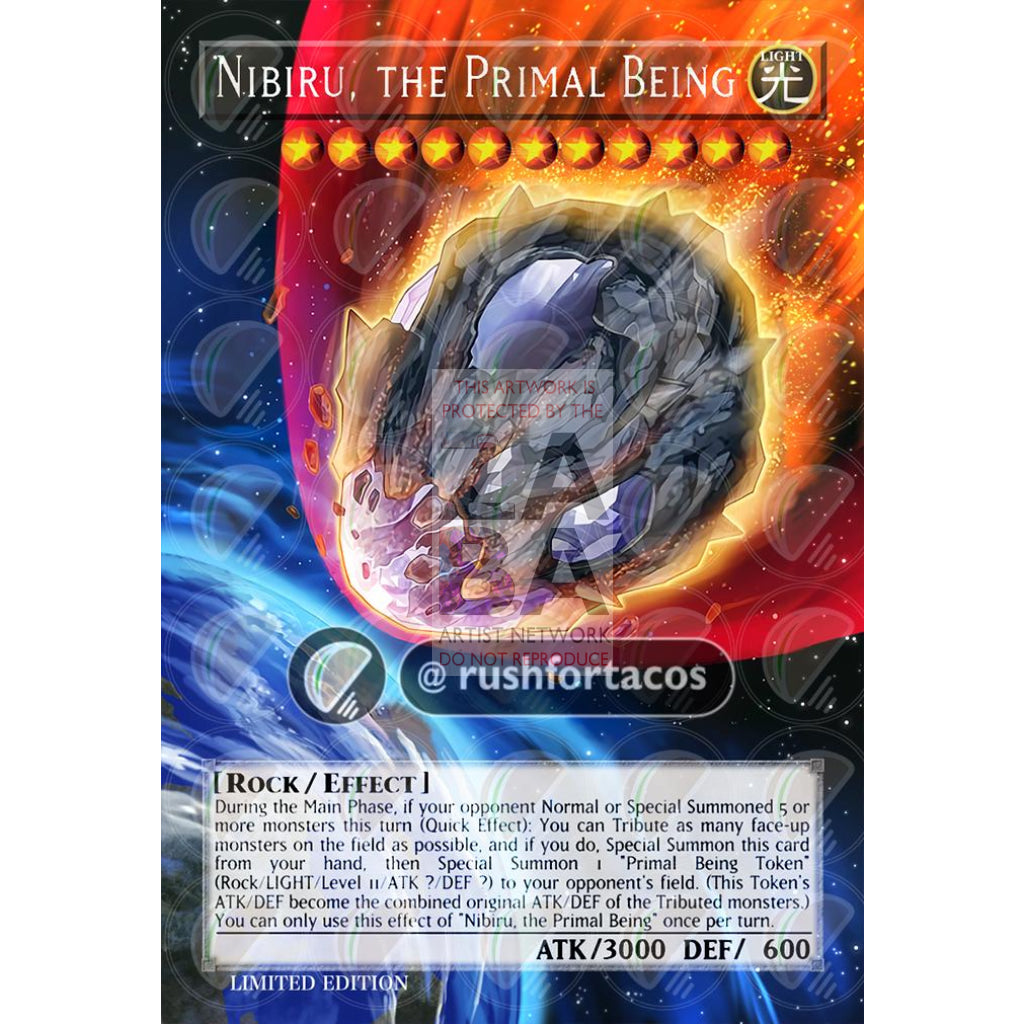 Nibiru The Primal Being Tn19-En013 Full Art Orica- Custom Yu-Gi-Oh! Card