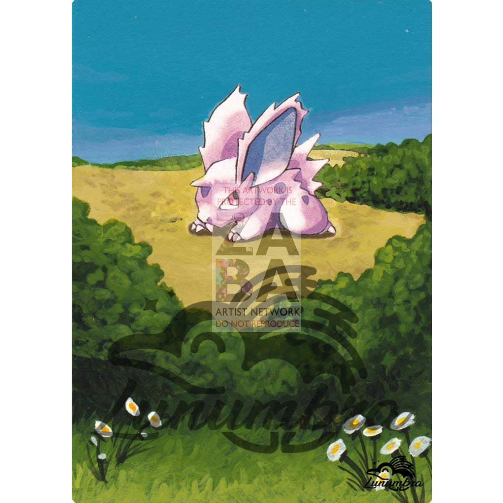 Nidoran 55/102 Base Extended Art Custom Pokemon Card Textless Silver Holographic