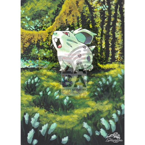 Nidoran (F) 57/64 Jungle Set Extended Art Custom Pokemon Card Textless Silver Holographic