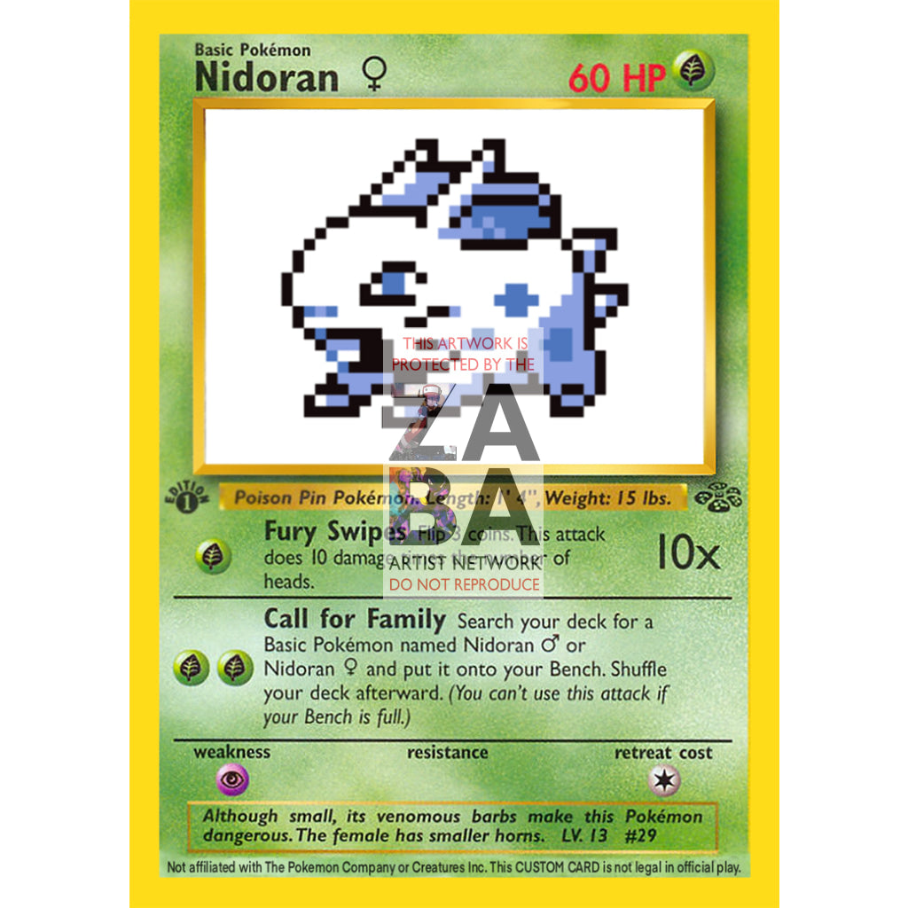 Nidoran♀ Game Sprite Custom Pokemon Card - ZabaTV