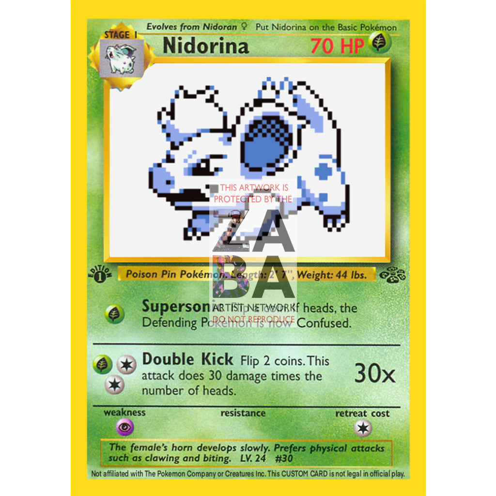 Nidorina Game Sprite Custom Pokemon Card - ZabaTV