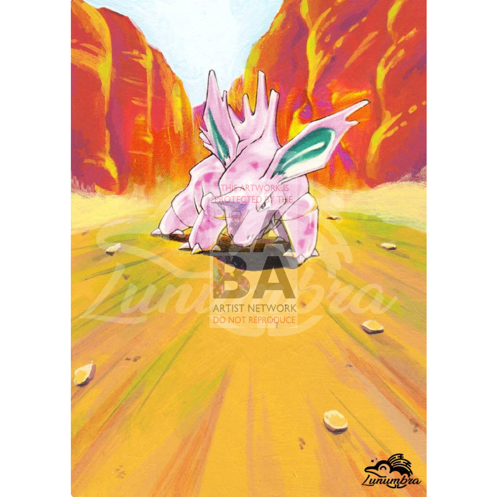 Nidorino 37/102 Base Extended Art Custom Pokemon Card - ZabaTV