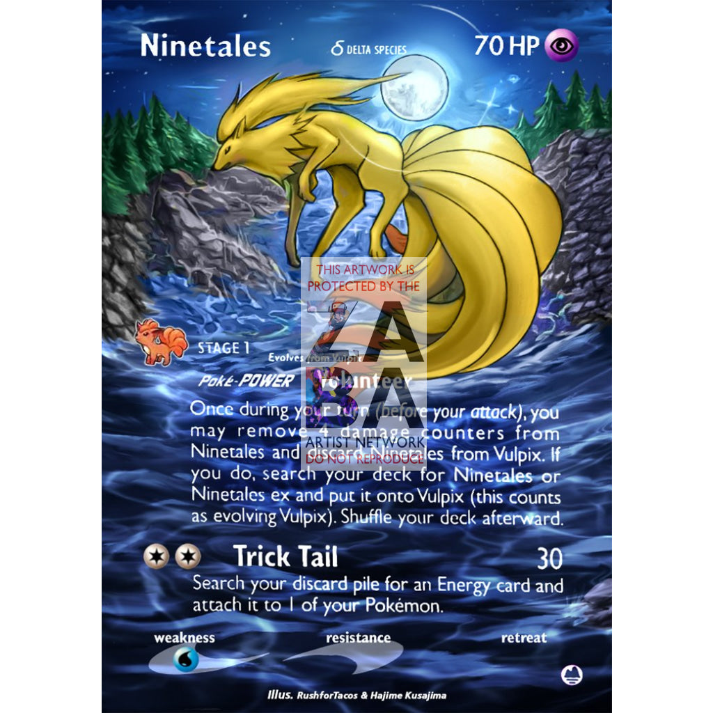 Ninetales (Delta Species) 8/101 EX Dragon Frontier Extended Art Custom Pokemon Card - ZabaTV