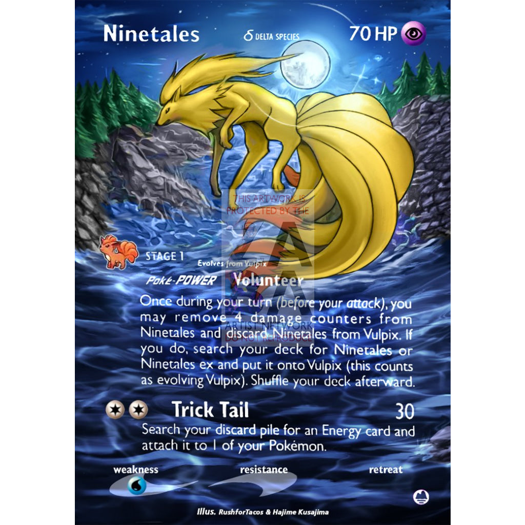 Ninetales (Delta Species) 8/101 EX Dragon Frontier Extended Art Custom Pokemon Card - ZabaTV