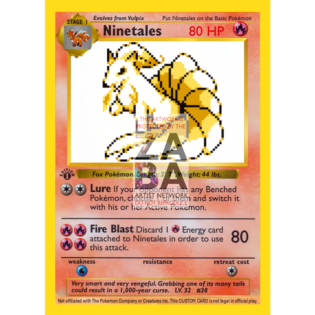 Ninetales Game Sprite Custom Pokemon Card - ZabaTV