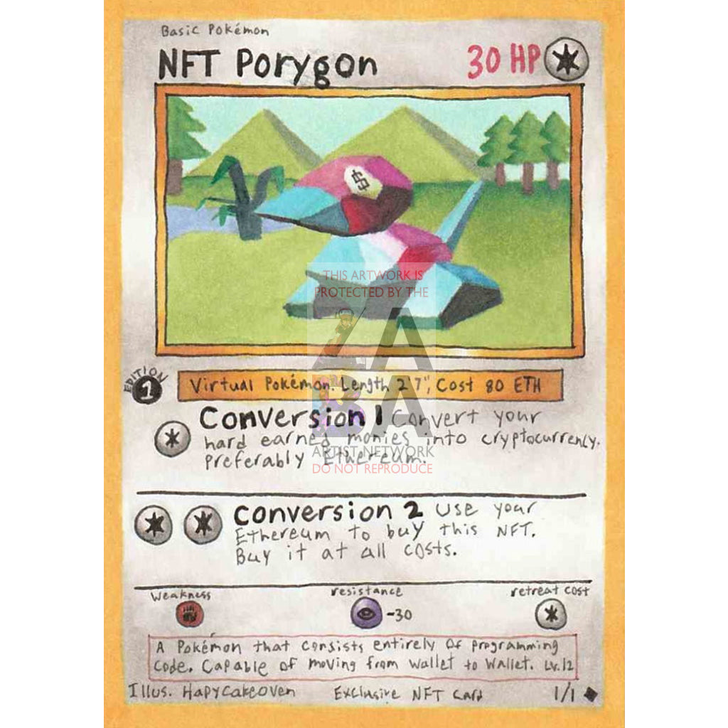 Nft Porygon 71/108 Evolutions Custom Pokemon Card