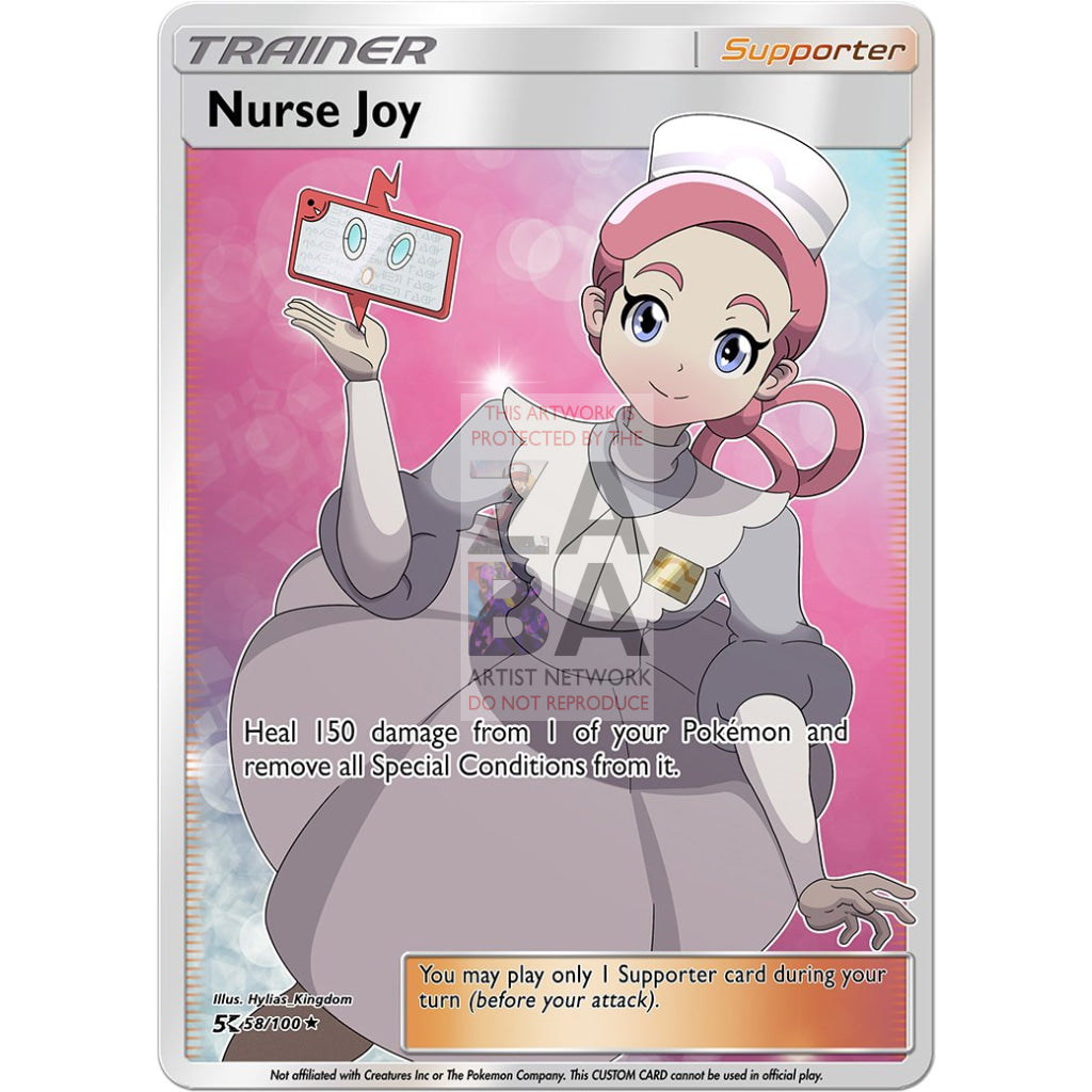Nurse Joy Custom Pokemon Card Silver Foil
