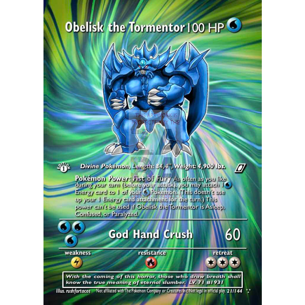 Obelisk the Tormentor as a Pokemon Card Custom Card - ZabaTV