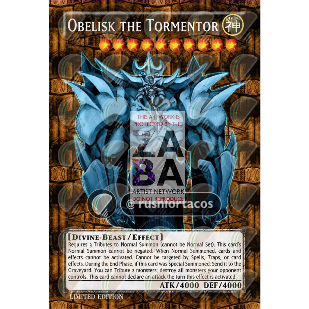 Obelisk the Tormentor Full Art ORICA - Custom Yu-Gi-Oh! Card - ZabaTV