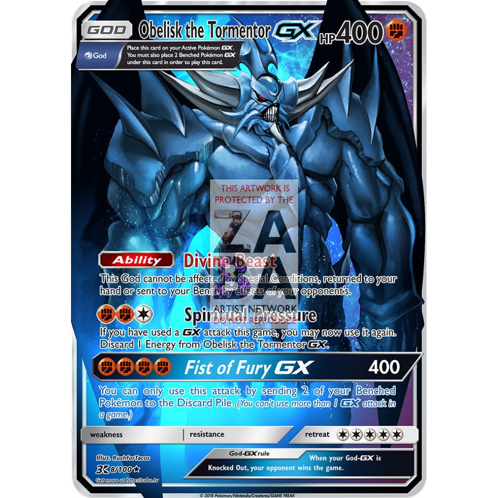 Obelisk the Tormentor GX (Pokemon Yu-Gi-Oh! God Card Crossover) Custom Pokemon Card - ZabaTV