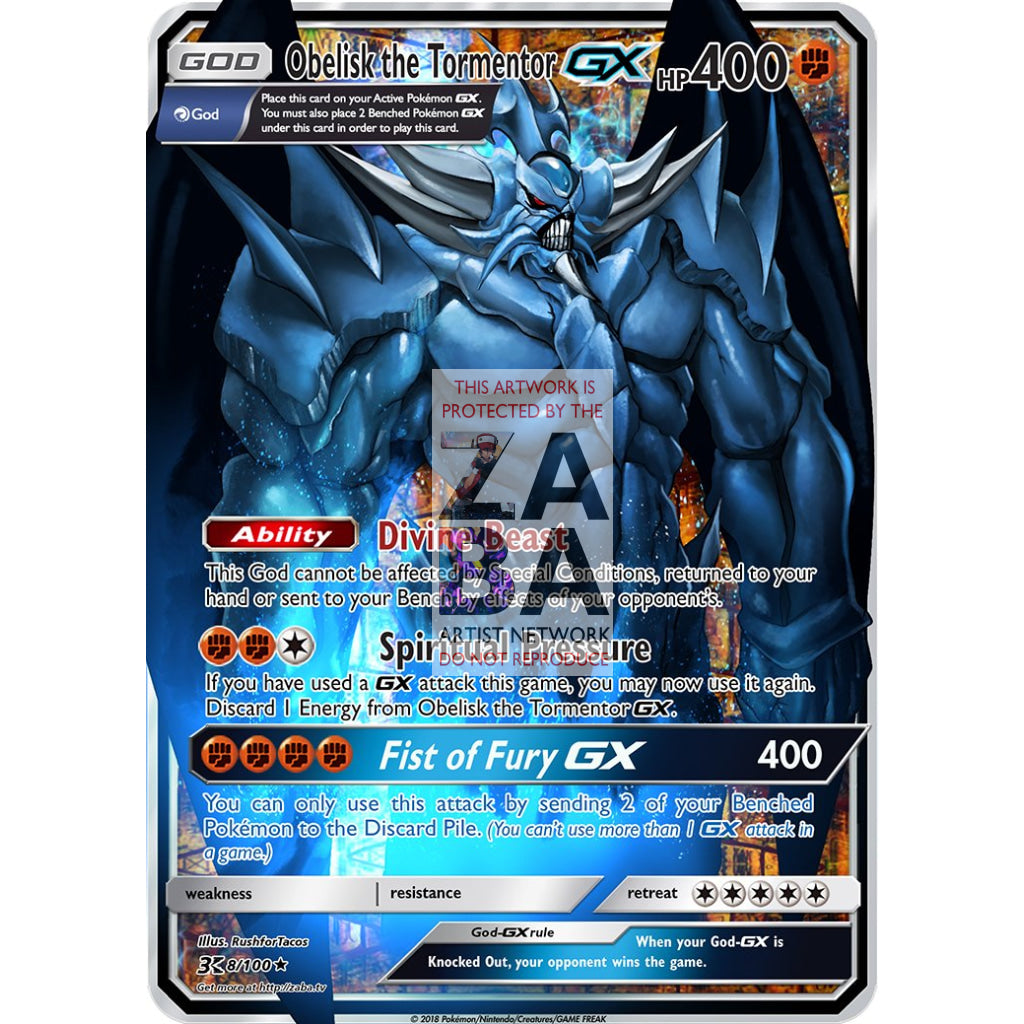 Obelisk the Tormentor GX (Pokemon Yu-Gi-Oh! God Card Crossover) Custom Pokemon Card - ZabaTV