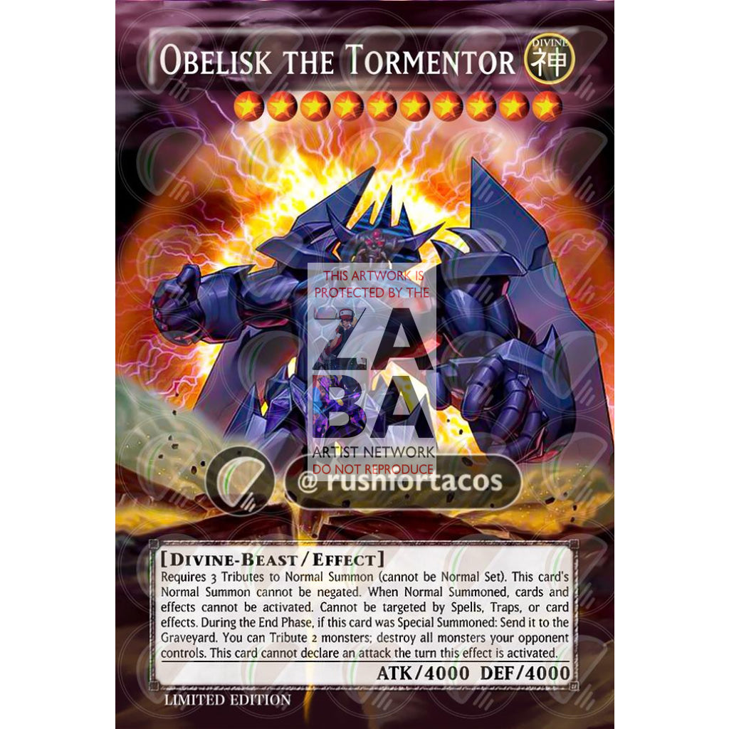 Obelisk the Tormentor v2 Full Art ORICA - Custom Yu-Gi-Oh! Card - ZabaTV