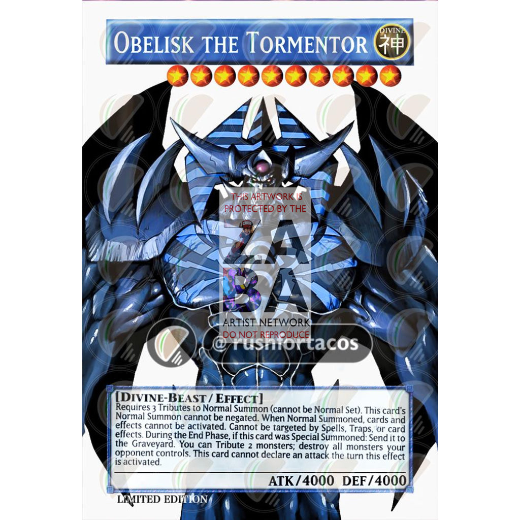 Obelisk the Tormentor v3 Full Art ORICA - Custom Yu-Gi-Oh! Card - ZabaTV