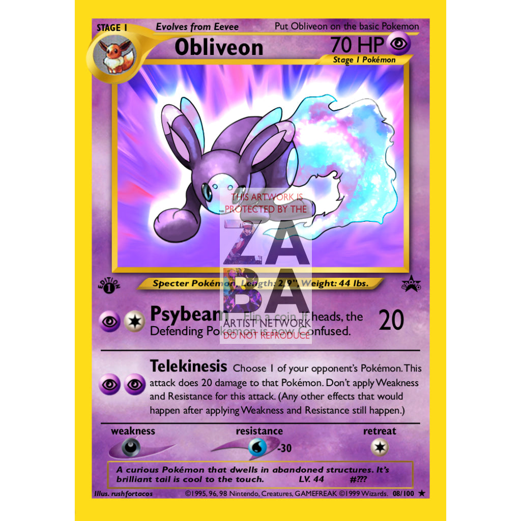 Obliveon (Eeveelution) Custom Pokemon Card - ZabaTV