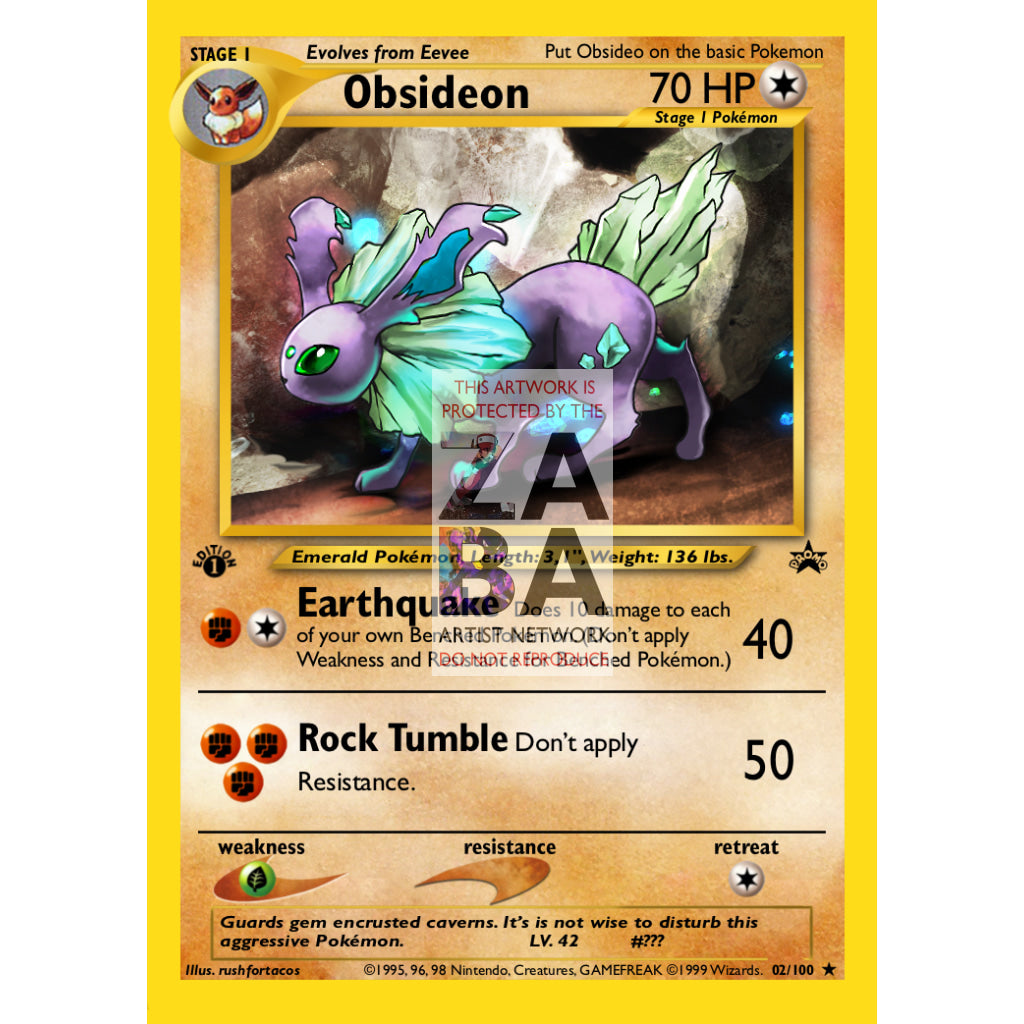 Obsideon (Eeveelution) Custom Pokemon Card - ZabaTV