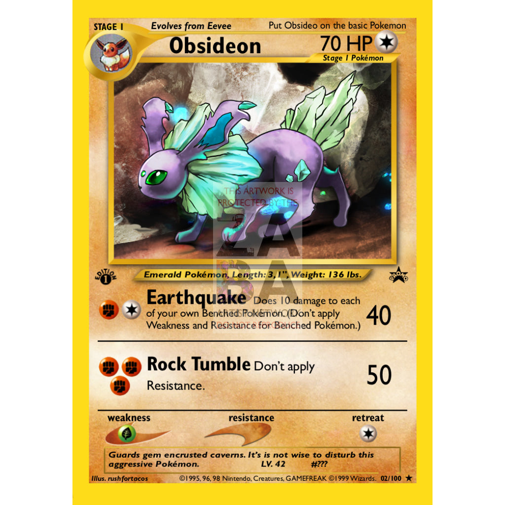 Obsideon (Eeveelution) Custom Pokemon Card Retro Template