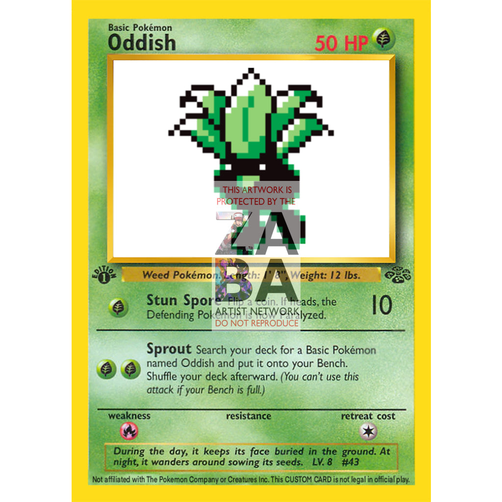 Oddish Game Sprite Custom Pokemon Card - ZabaTV