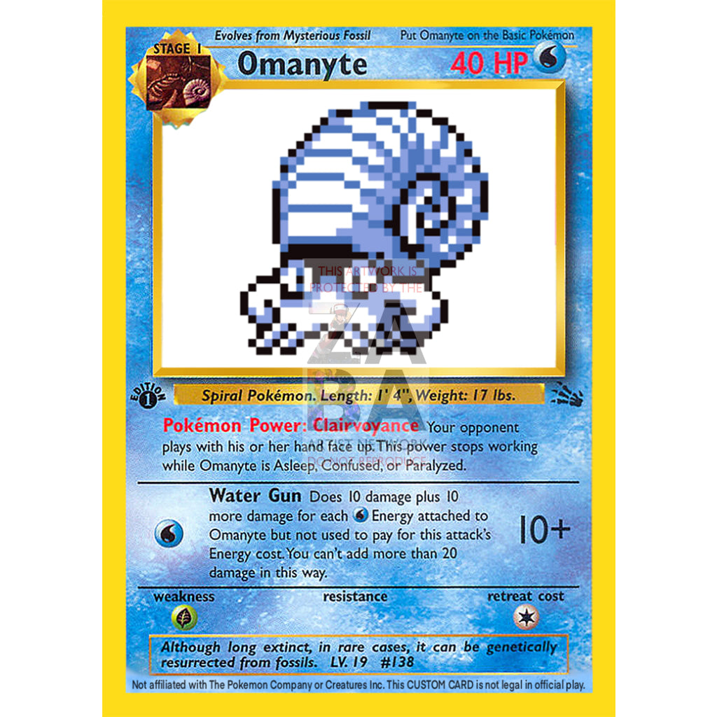 Omanyte Game Sprite Custom Pokemon Card - ZabaTV