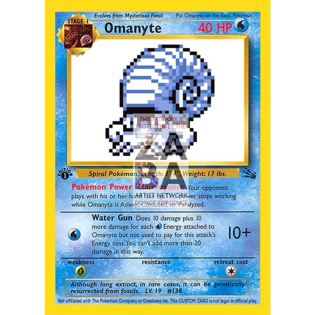 Omanyte Game Sprite Custom Pokemon Card - ZabaTV