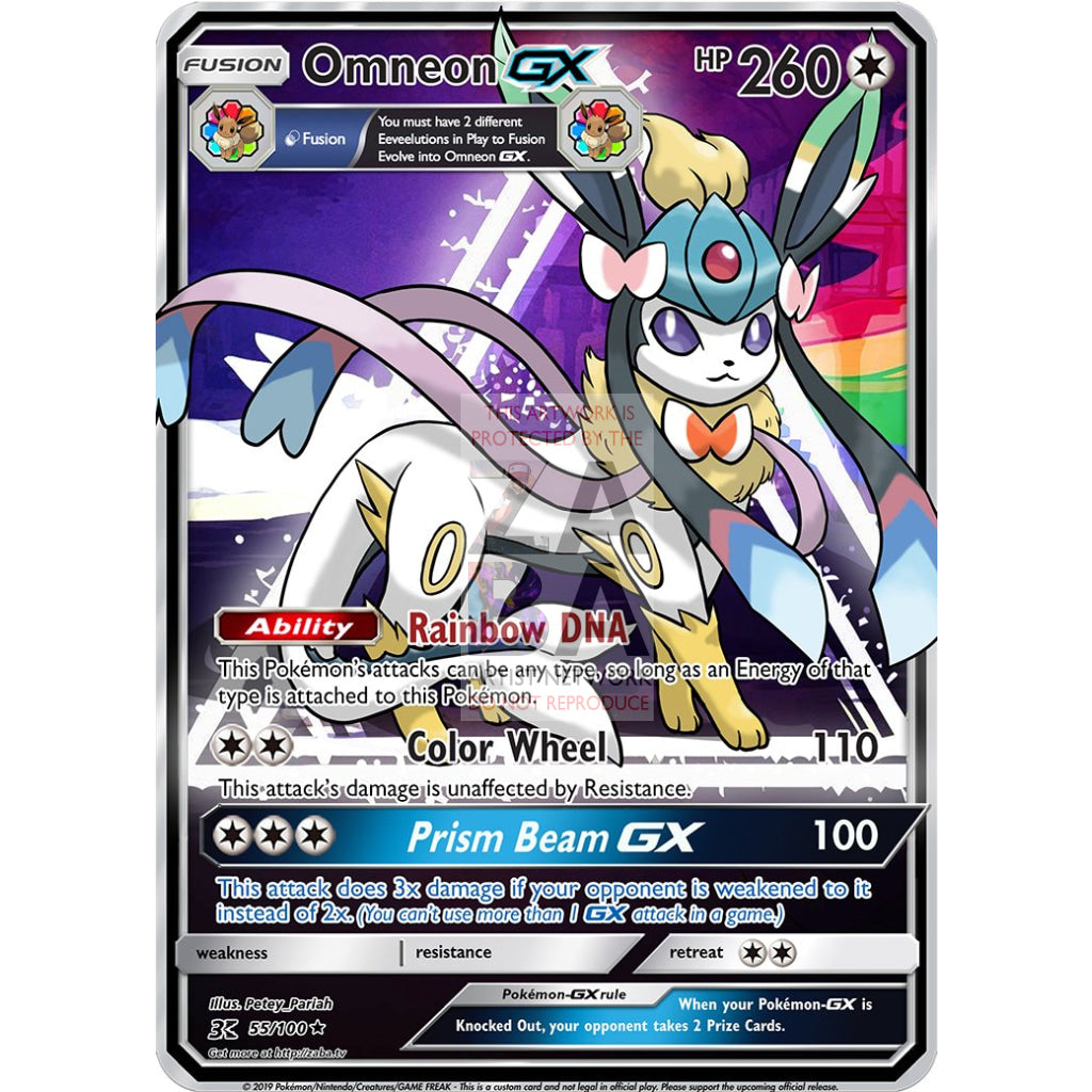 Omneon Gx (Every Eevee Fusion) Custom Pokemon Card Prism