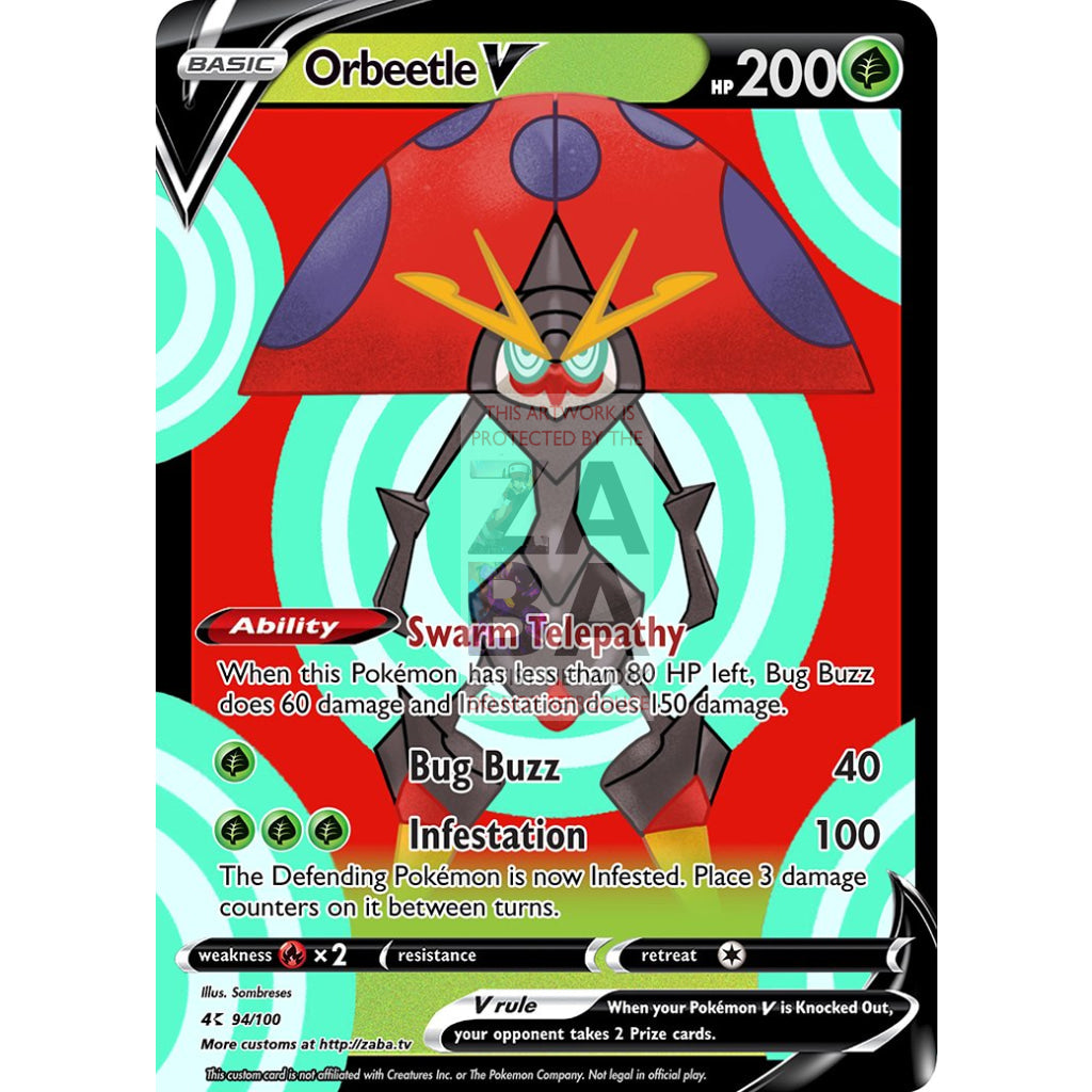 Orbeetle V Custom Pokemon Card Silver Foil