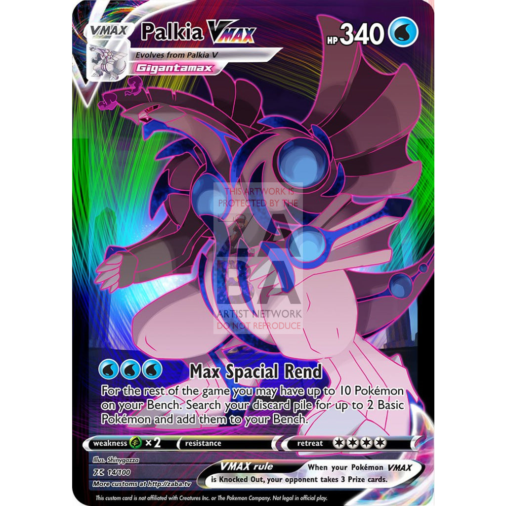 Palkia Vmax Custom Pokemon Card Silver Foil