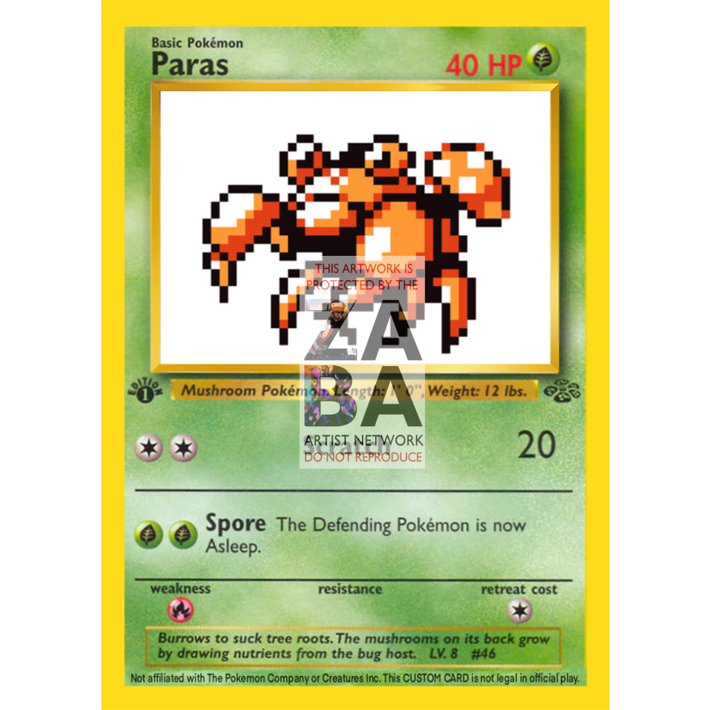 Paras Game Sprite Custom Pokemon Card - ZabaTV